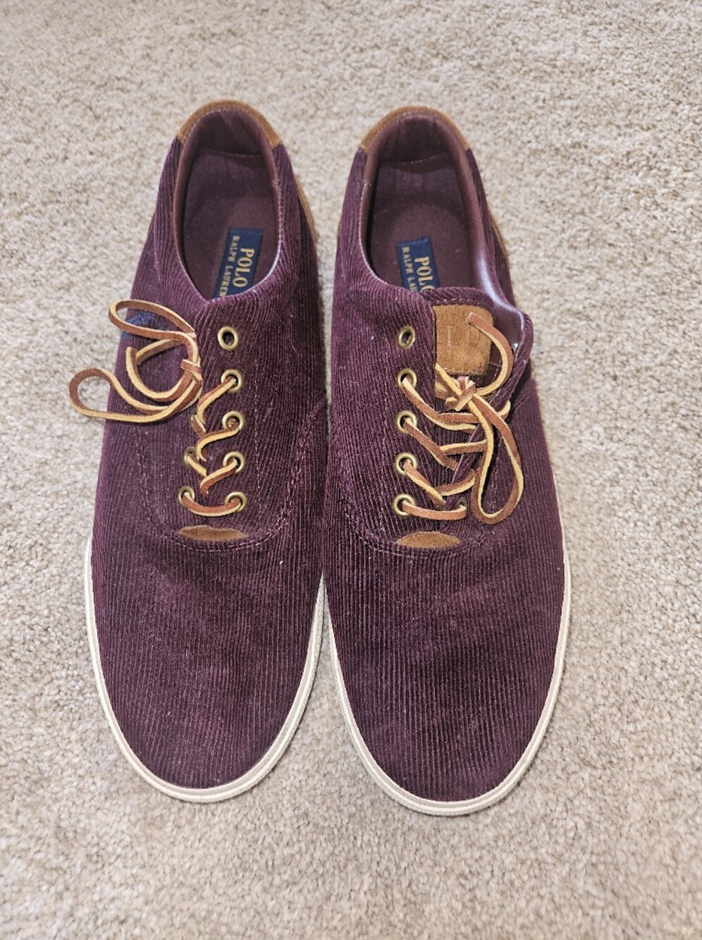 Polo by Ralph Lauren Men's Burgundy Corduroy Sneakers